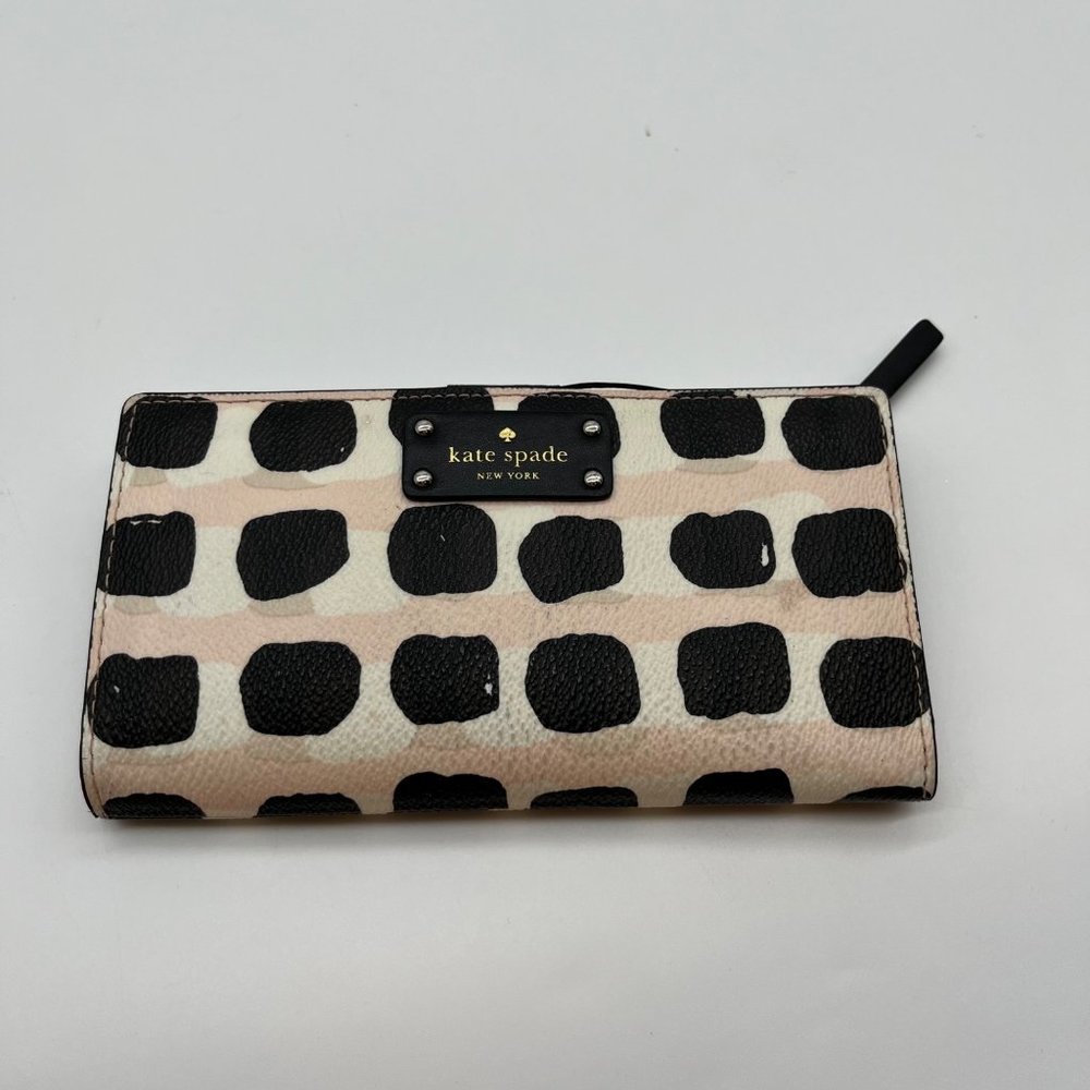 Kate Spade Stacy Grove Street Black, Pink, and White Bifold Wallet